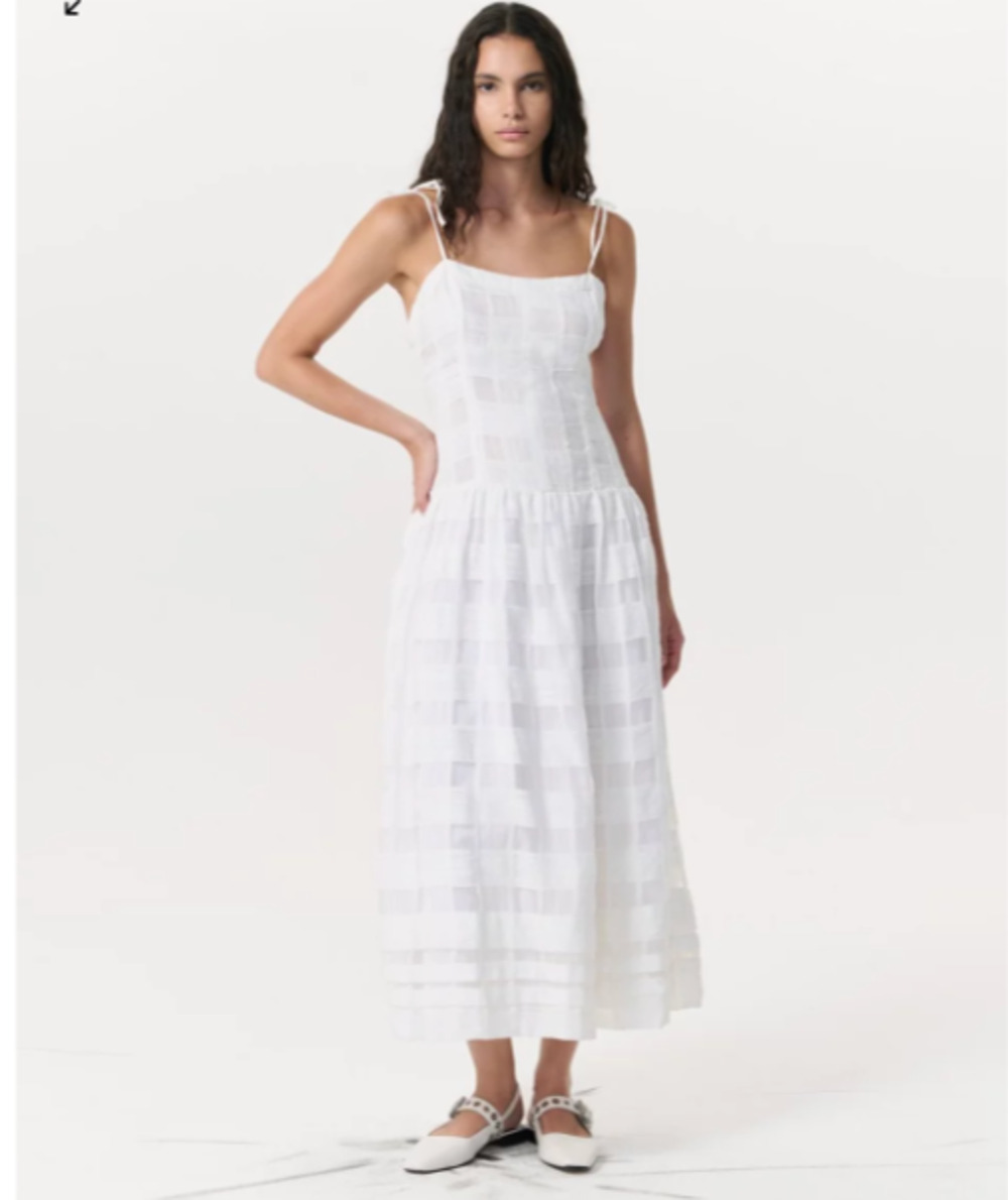 White Tie-Shoulder Maxi Dress - Women